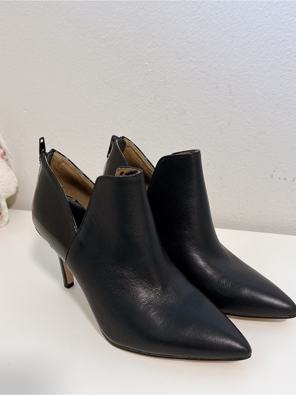 Enzo Angiolini Leather Ankle Pumps-Black